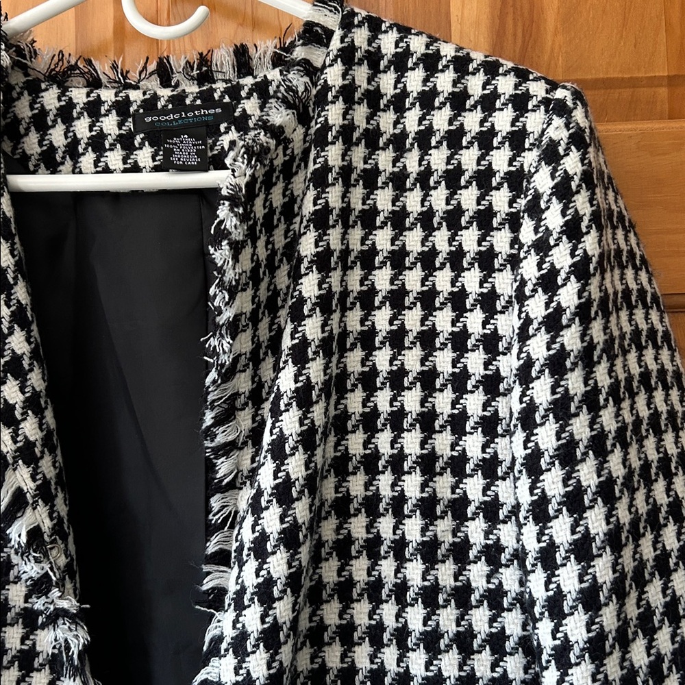goodclothes Black and White Houndstooth Blazer